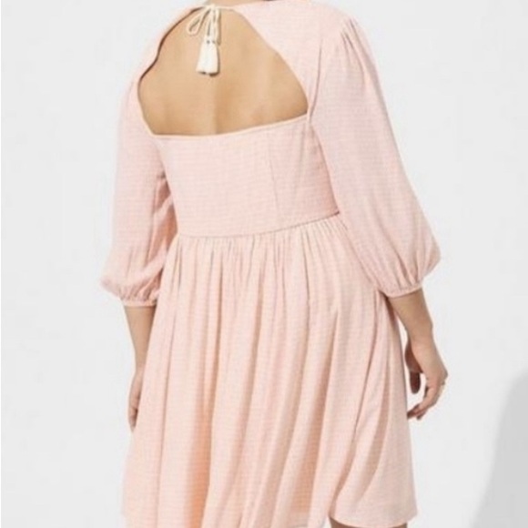 NWT Torrid mini wash gauze, open back skater dress - Picture 2 of 5